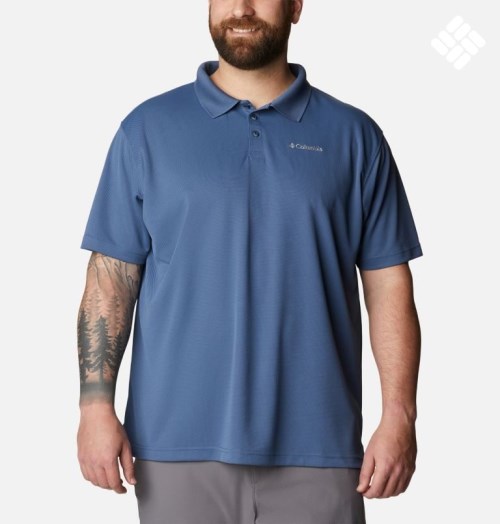 Men's Columbia Utilizer Polo Shirts Navy | Plus Size CA-T3CL6